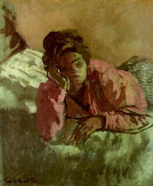 Venitienne Allongee A La Jupe Rouge Oil Painting by Walter Richard Sickert