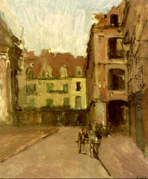 La Rue St. Catherine Et Les Vieux Arcades Oil Painting by Walter Richard Sickert