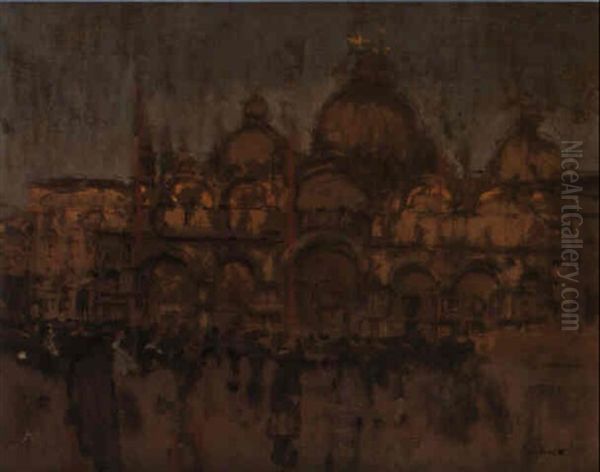Facade Of St. Mark's, Venice Oil Painting by Walter Richard Sickert