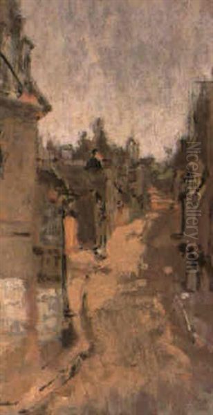 Le Mont De Neuville, Dieppe: Grey Sky Oil Painting by Walter Richard Sickert