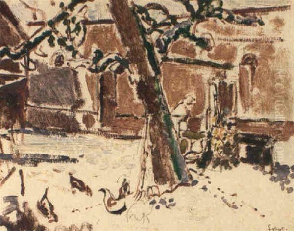 Kitchen Garden In Winter, Dieppe Oil Painting by Walter Richard Sickert