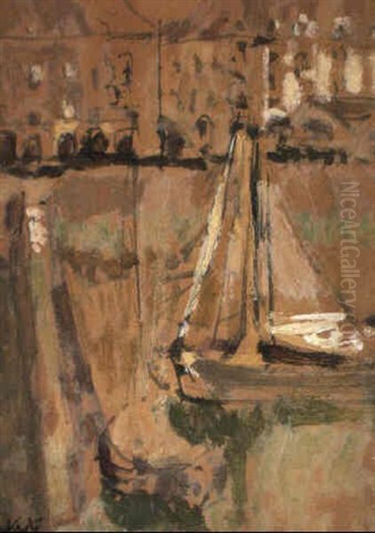 Dieppe Harbour Oil Painting by Walter Richard Sickert