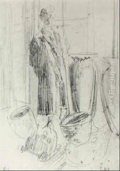 The Professor, Portrait Of Harold Gilman Oil Painting by Walter Richard Sickert