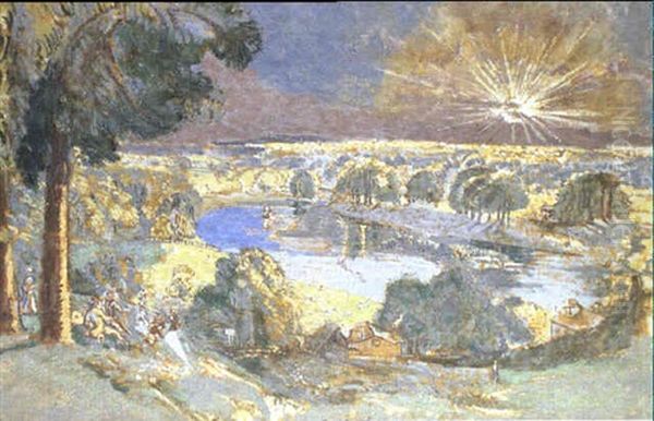 Grover's Island From Richmond Hill Oil Painting by Walter Richard Sickert