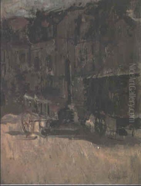 Market Cross, Dieppe Oil Painting by Walter Richard Sickert