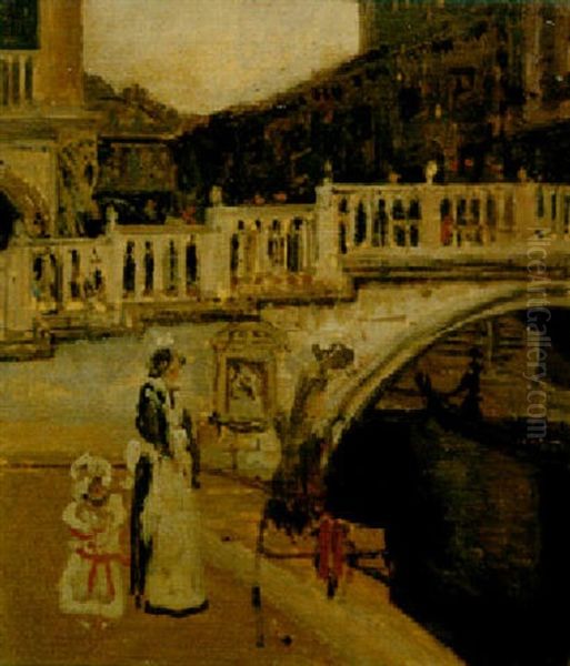 Ponte Della Paglia, Angelo De Ponte Dei Sospiri, Venice Oil Painting by Walter Richard Sickert