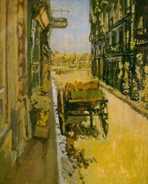 The Hand Cart, Or The Basket Shop, Rue St. Jacque, Dieppe Oil Painting by Walter Richard Sickert
