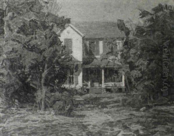 Bucks County Landscape With White House Oil Painting by Edward Selmar Siebert