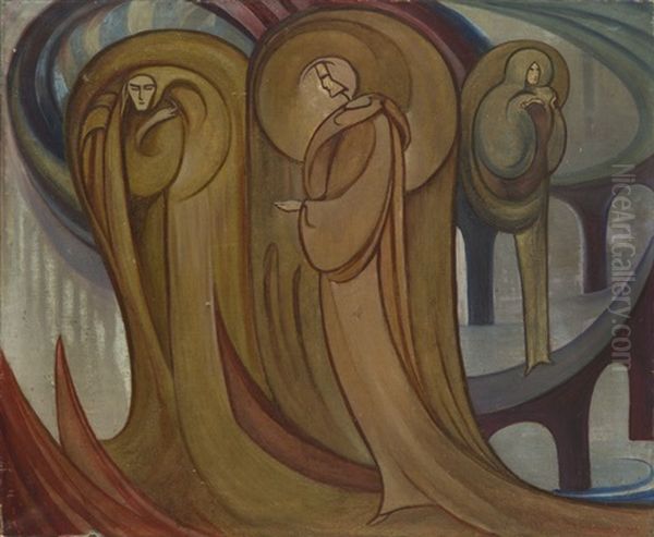 In-between Worlds Oil Painting by Franciszek Siedlecki