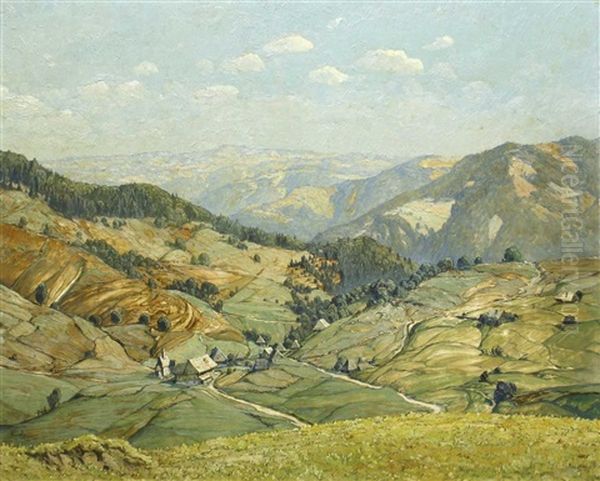 Schauinsland Im Schwarzwald Oil Painting by Franz Siegele