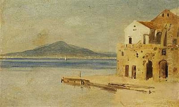 Udsigt Mod Vesuv Oil Painting by Hermann Carl Siegumfeldt