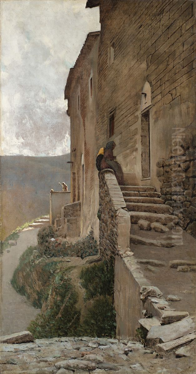 I Discendenti Di Leonardo Oil Painting by Telemaco Signorini