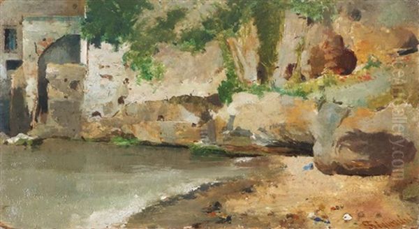 Rio Maggiore Oil Painting by Telemaco Signorini