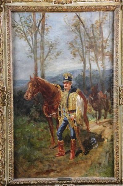 Hussard Du Ve Regiment (hussard De Lauzin) Oil Painting by Guido Sigriste