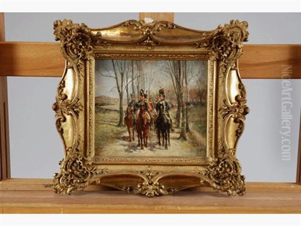 General D'empire Et Son Escorte Oil Painting by Guido Sigriste