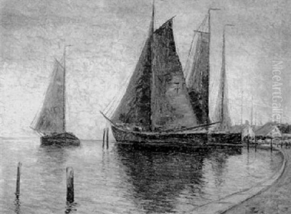 Segelboote Oil Painting by Rolf Sigurd