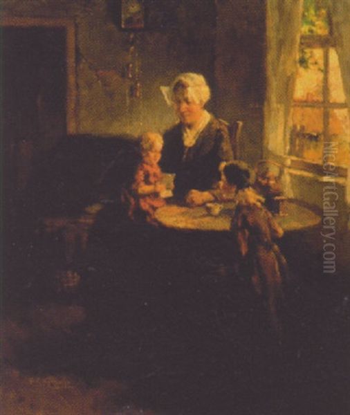 The First Lessons Oil Painting by Gijsbertus Jan Sijthoff