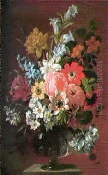 Still Life Of Flowers Oil Painting by James Sillett