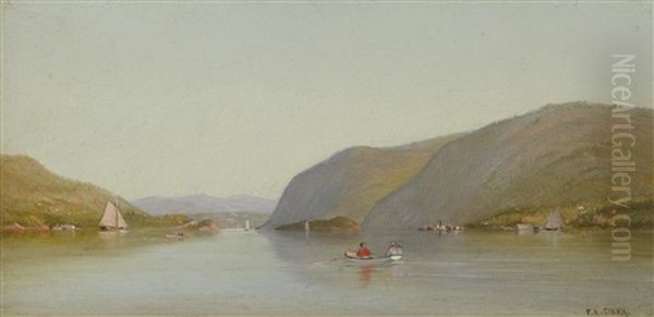 Highlands On The Hudson, Looking South From Newburgh, N.y. Oil Painting by Francis Augustus Silva