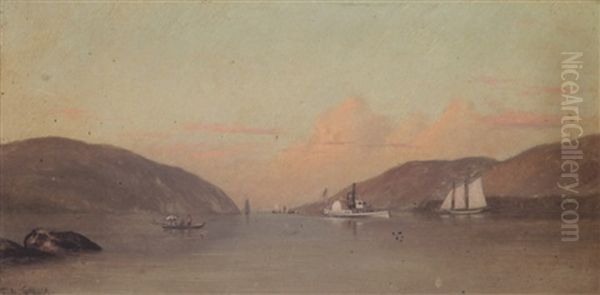 Hudson Highlands, Looking North From West Point, N.y. Oil Painting by Francis Augustus Silva