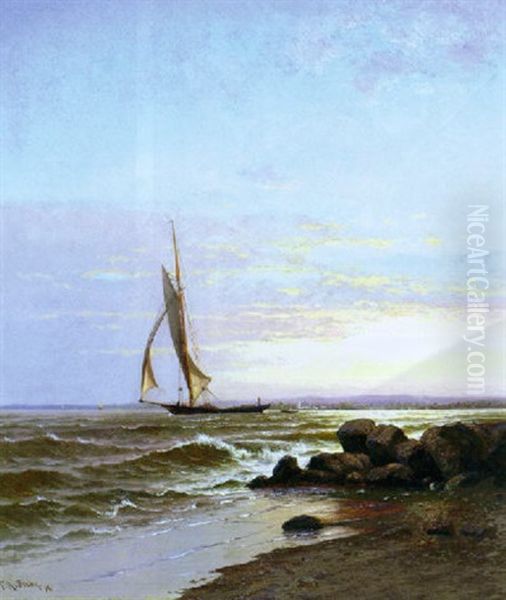 Sunset At Cape Ann Oil Painting by Francis Augustus Silva