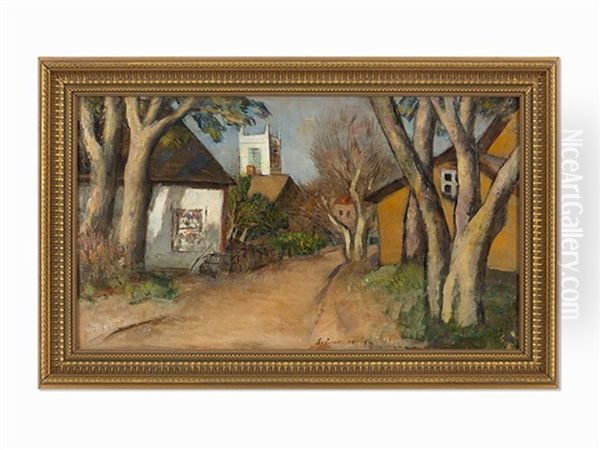 Suburban Street Oil Painting by Simkha Simkhovitch