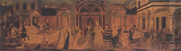The Marriage Of Frederick Iii To Leonora Of Portugal In Siena Oil Painting by Giovanni di Ser Giovanni di (lo Scheggia) Simone