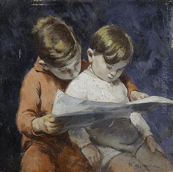 La Lettura Oil Painting by Michele De Simone