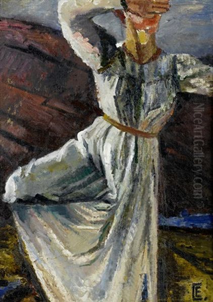 Portrait Of A Dancer (+ 2 Others, Watercolor; 3 Works) Oil Painting by Nina Yakovlevna Simonovich Efimova