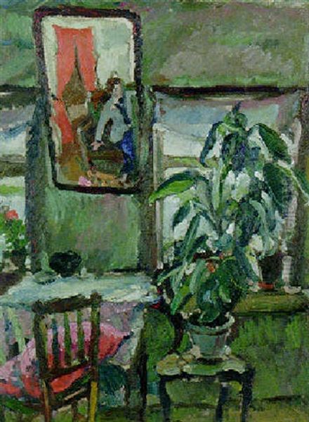 Interior With A Mirror Oil Painting by Nina Yakovlevna Simonovich Efimova