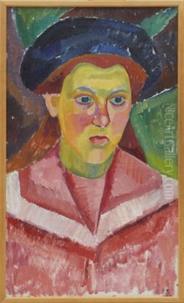 Portratt Forestallande Tyra Gumpert Oil Painting by Birger Simonsson