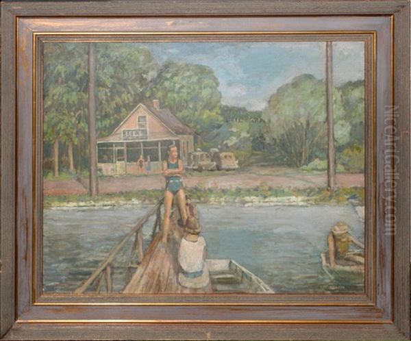 Lake Beulah Pier Oil Painting by Gerrit Sinclair