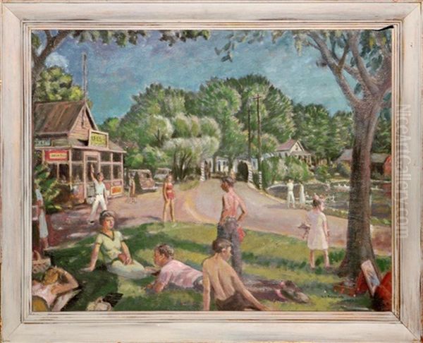 At The Lake Oil Painting by Gerrit Sinclair