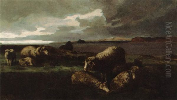 Landskap Med Dyr Oil Painting by Elisabeth Sinding