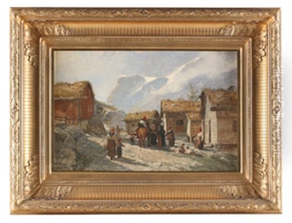 Folkeliv Oil Painting by Otto Ludvig Sinding