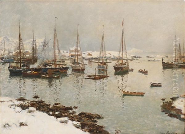Fra Svolvaer Oil Painting by Otto Ludvig Sinding