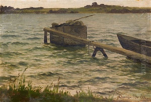 Bootssteg Am Chiemsee Oil Painting by Otto Ludvig Sinding