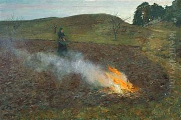 Vaarkveld Oil Painting by Otto Ludvig Sinding