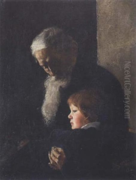 Alter Mann Oil Painting by Albert Singer