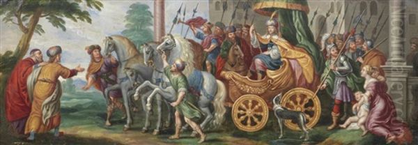 A Triumphant Procession Oil Painting by Peeter Sion