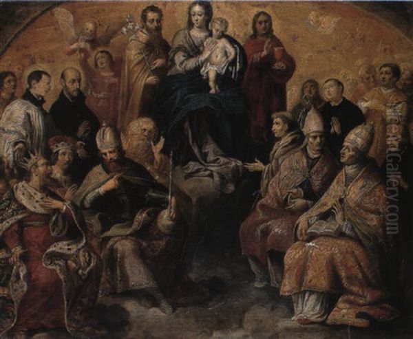 The Virgin And Child With Saint In Glory Oil Painting by Peeter Sion