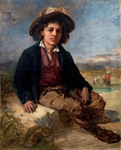 Jeune Garcon Sur Une Plage Oil Painting by Achille Sirouy