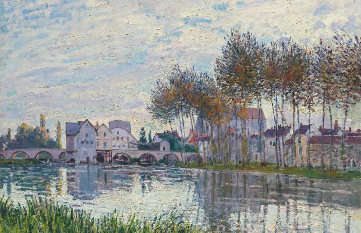 Moret Au Coucher Du Soleil, Octobre Oil Painting by Alfred Sisley
