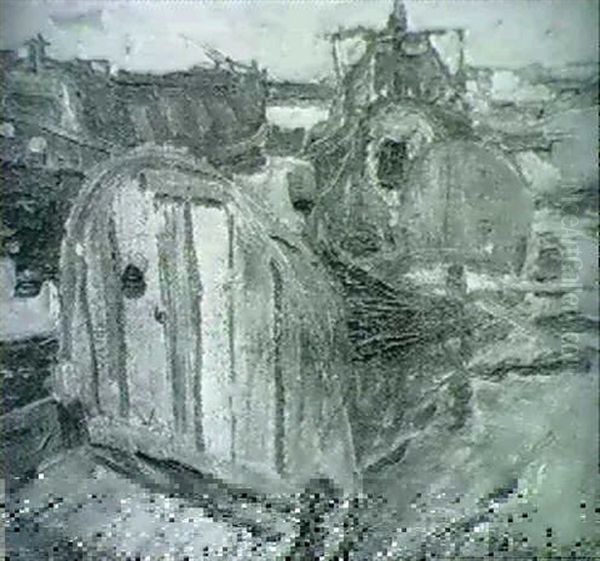 Am Fluss Oil Painting by Carlo Siviero