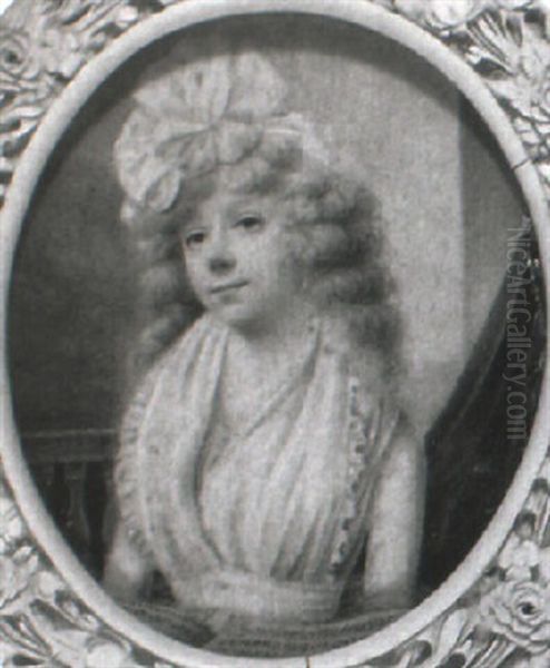 Lady With Pink Bow In Her Hair Oil Painting by Archibald Skirving