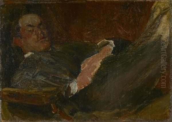 Bildnis Robert Breyer, Schlafend Oil Painting by Max Slevogt