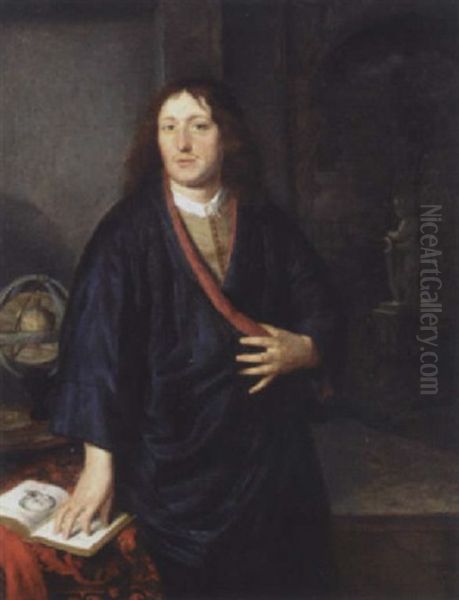 Portrait Of A Scientist In His Studio Oil Painting by Pieter Cornelisz van Slingeland