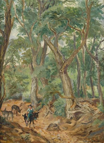 Tesuque Byway (tesuque Roadside) Oil Painting by John Sloan