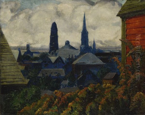 Gloucester Towers Oil Painting by John Sloan