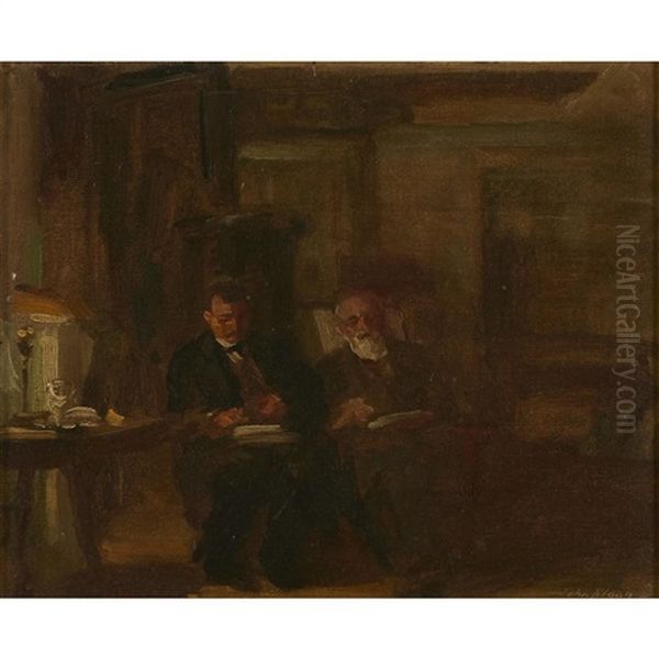 My Two Friends, Robert Henri And John Butler Yeats Oil Painting by John Sloan